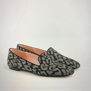 JCrew Women’s Leopard Smoking Slippers 6.0